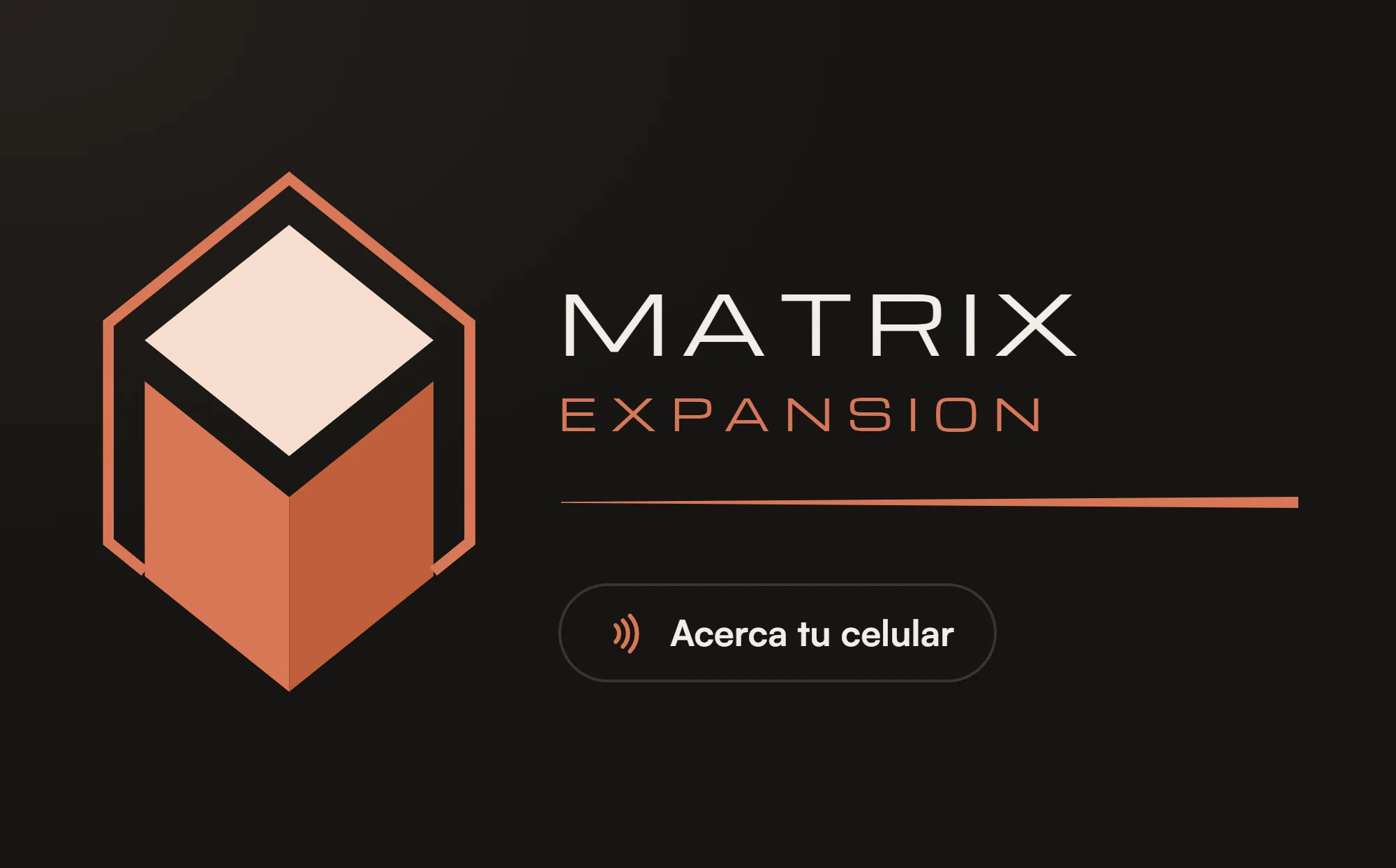 Frente de una tarjeta NFC de MATRIX EXPANSION