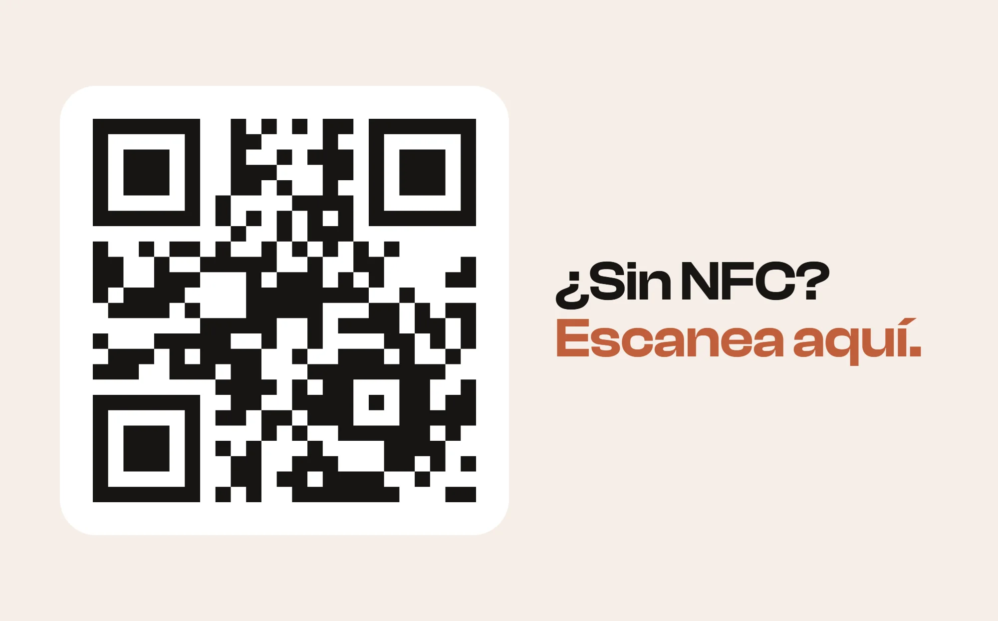 Reverso de la tarjeta con su código QR
