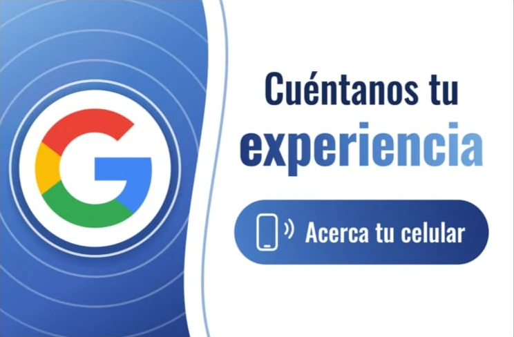 Tarjeta NFC «Cuéntanos tu experiencia», de reseñas de Google